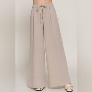 Wide Leg Beige Pants